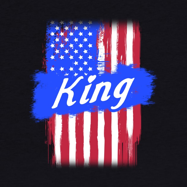 American Flag King Family Gift For Men Women, Surname Last Name by darius2019